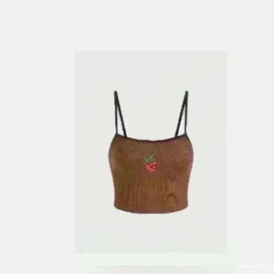 CIDER BROWN CROP TANK  TOP SIZE XS